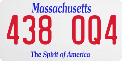 MA license plate 438OQ4