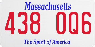 MA license plate 438OQ6
