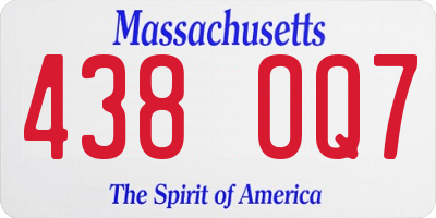 MA license plate 438OQ7