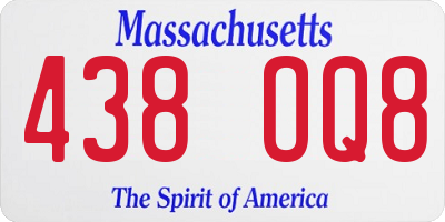 MA license plate 438OQ8