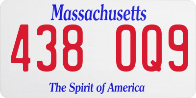 MA license plate 438OQ9
