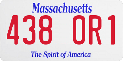 MA license plate 438OR1