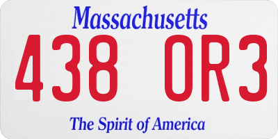 MA license plate 438OR3