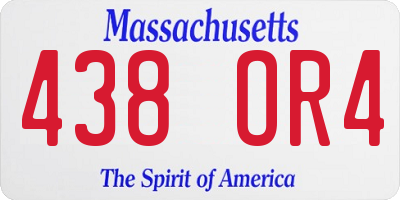 MA license plate 438OR4