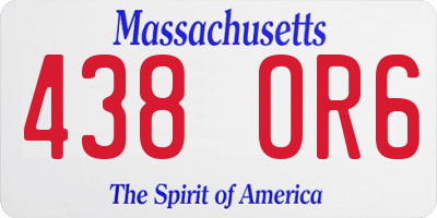 MA license plate 438OR6