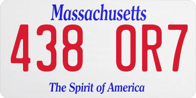 MA license plate 438OR7
