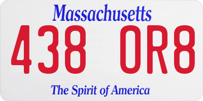 MA license plate 438OR8