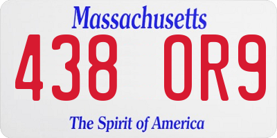 MA license plate 438OR9