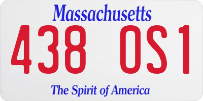 MA license plate 438OS1