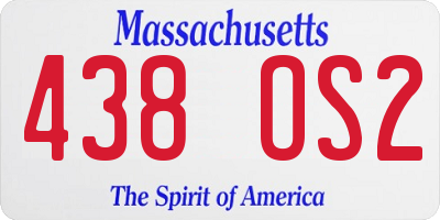 MA license plate 438OS2
