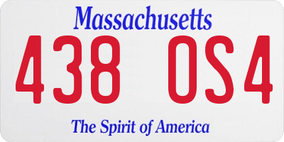 MA license plate 438OS4
