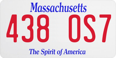 MA license plate 438OS7