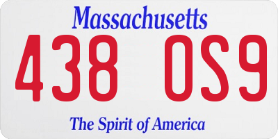 MA license plate 438OS9