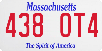 MA license plate 438OT4