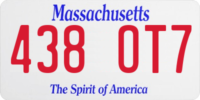 MA license plate 438OT7