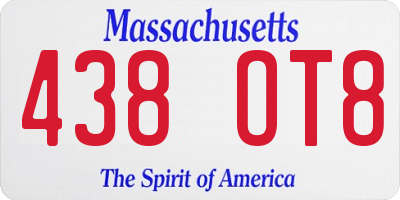MA license plate 438OT8