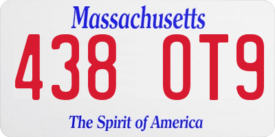 MA license plate 438OT9