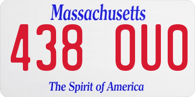 MA license plate 438OU0