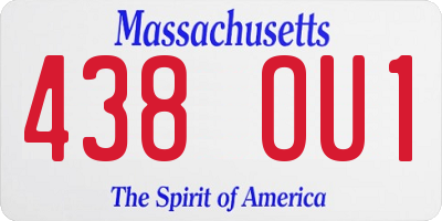 MA license plate 438OU1
