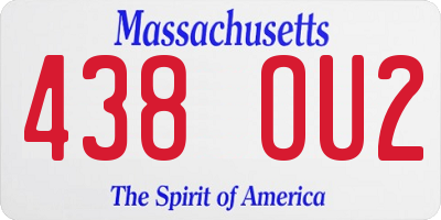 MA license plate 438OU2