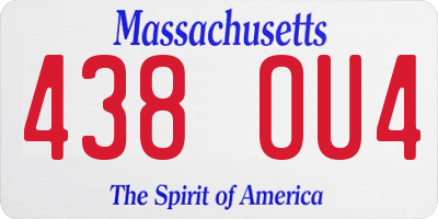 MA license plate 438OU4