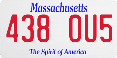 MA license plate 438OU5
