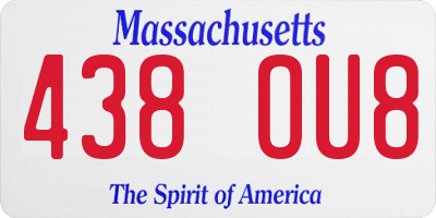 MA license plate 438OU8