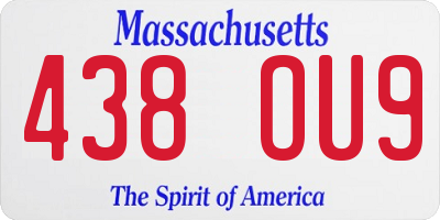 MA license plate 438OU9