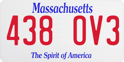 MA license plate 438OV3
