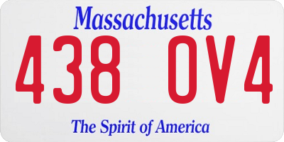 MA license plate 438OV4