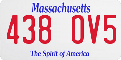 MA license plate 438OV5