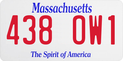MA license plate 438OW1