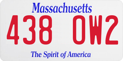 MA license plate 438OW2