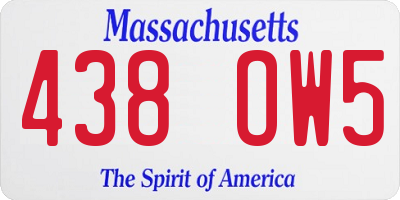 MA license plate 438OW5