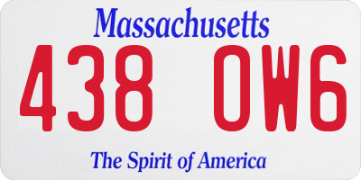 MA license plate 438OW6