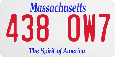MA license plate 438OW7