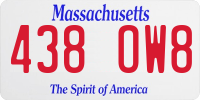 MA license plate 438OW8