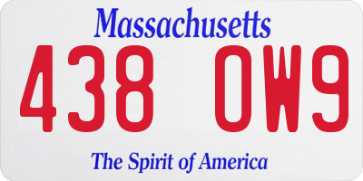 MA license plate 438OW9
