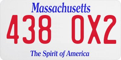 MA license plate 438OX2