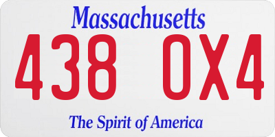 MA license plate 438OX4