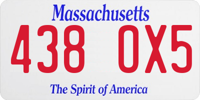 MA license plate 438OX5
