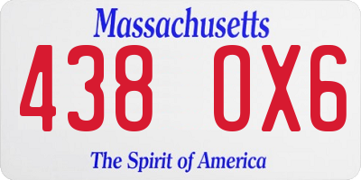 MA license plate 438OX6