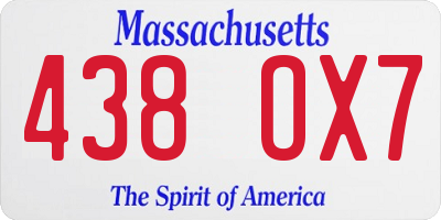 MA license plate 438OX7