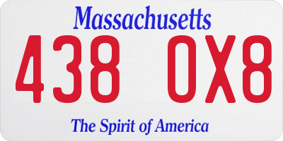 MA license plate 438OX8