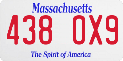 MA license plate 438OX9
