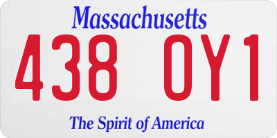 MA license plate 438OY1