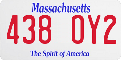 MA license plate 438OY2