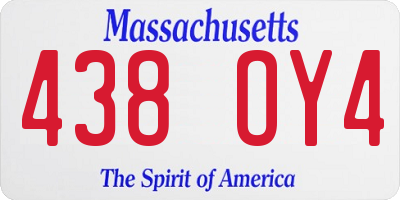 MA license plate 438OY4