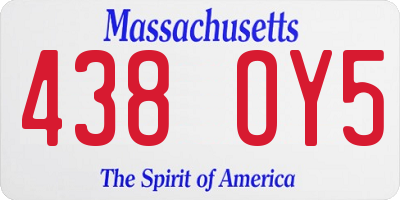 MA license plate 438OY5