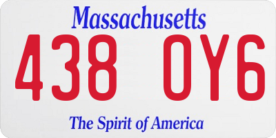 MA license plate 438OY6